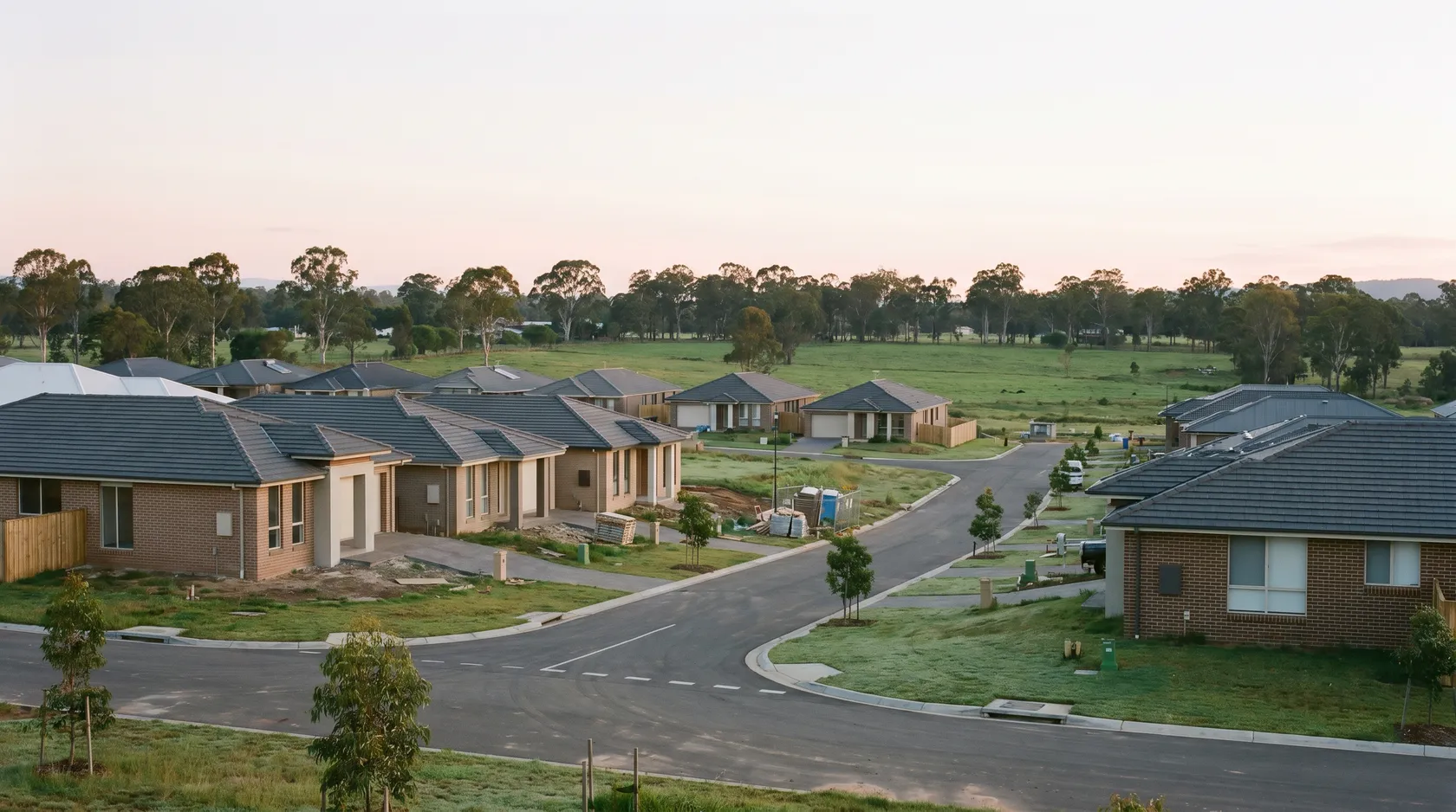 A new-release estate on the elevated ground of Maitland's growth corridor at dawn