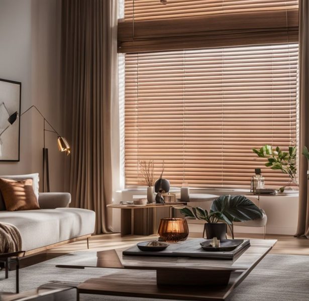 a photo of eco friendly window blinds in a modern interior setting.